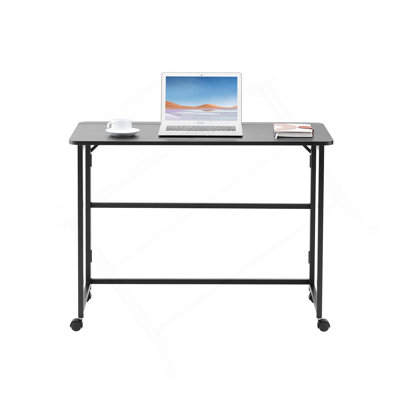 Folding Desk Small Foldable Desk For Small Space, 39.37 Inches Writing Computer Desk In Study, Home Office Foldable Office Desk For Bedroom 100*50,Black
