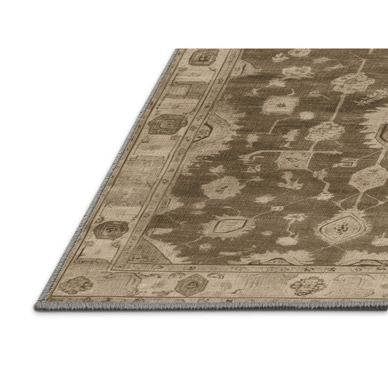 Tapis gris lavable à la machine, Carré 4 pi