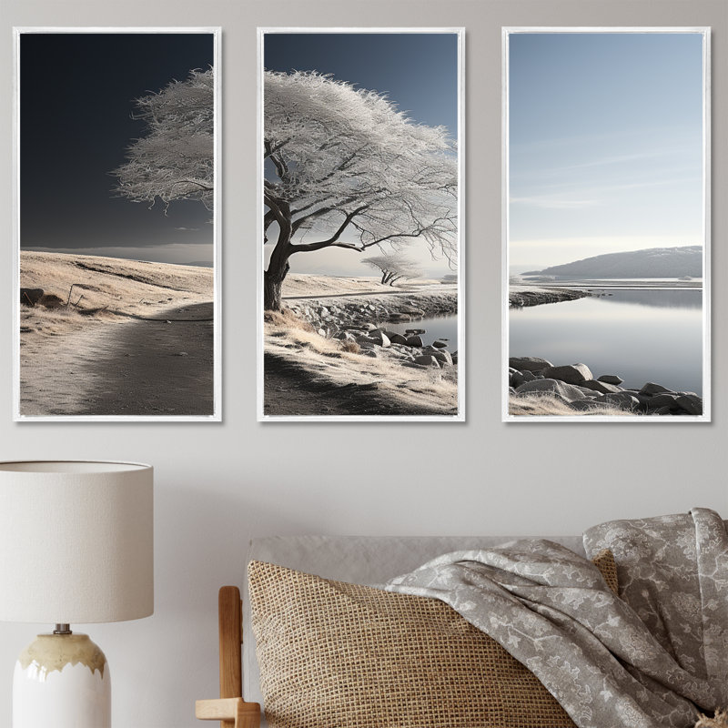 «Wind Turbines Winter Scenery I - Winter Landscape», ensemble de reproduction d'art mural, H 40 po x l 60 po x P 1 po