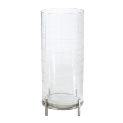 Porte-bougie 12 po en fer et verre