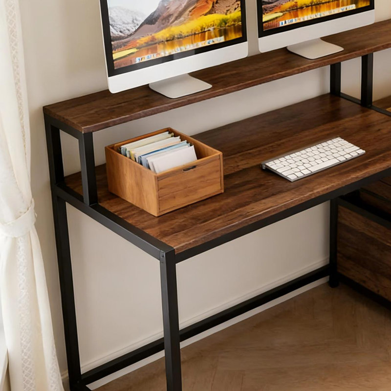 Bureau d'écriture avec tiroirs, Brun