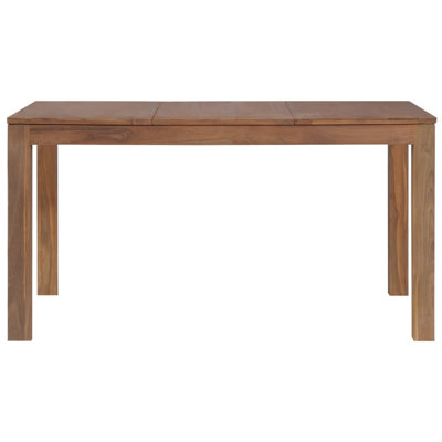 Table de salle à manger en bois de teck massif au fini naturel