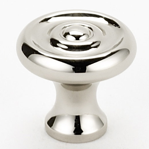 Mushroom Knob, 1" H x 1.5" W x 0.63" D, Polished Nickel