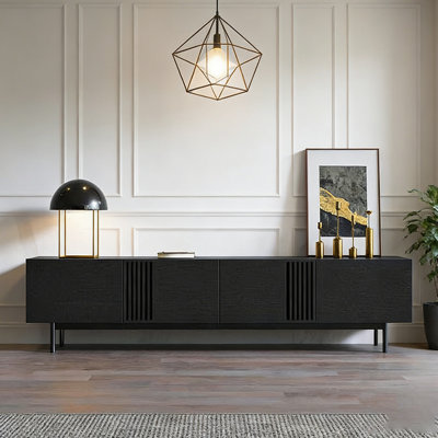Black Modern Large-Capacity Storage TV Stand