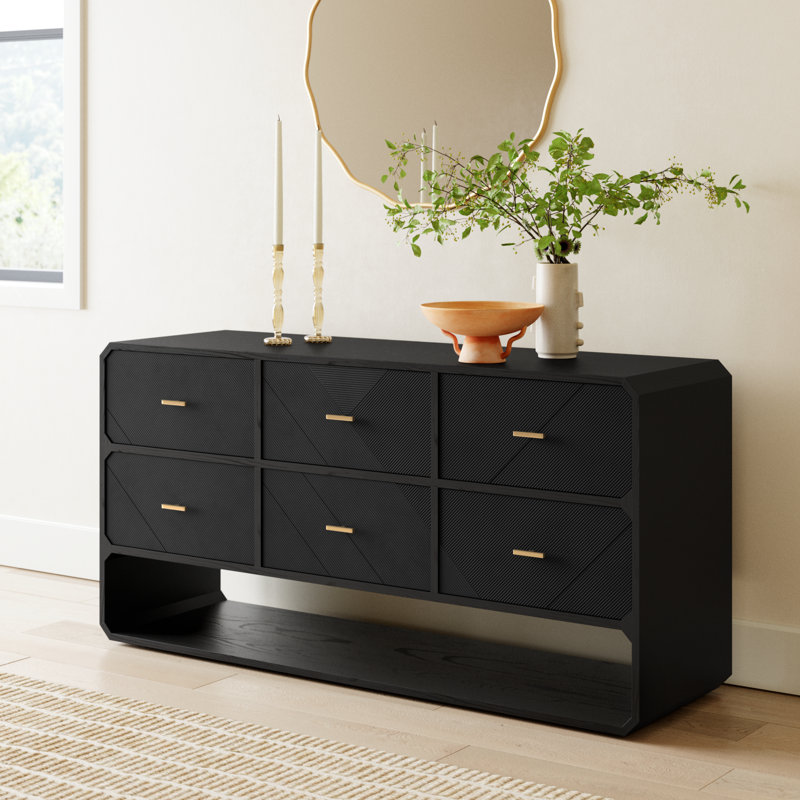 Harris 60'' W 6 - Drawer Dresser, Black