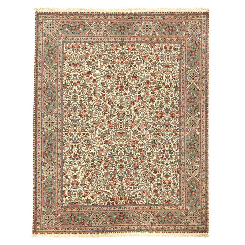 Tapis rectangulaire en laine noué à la main