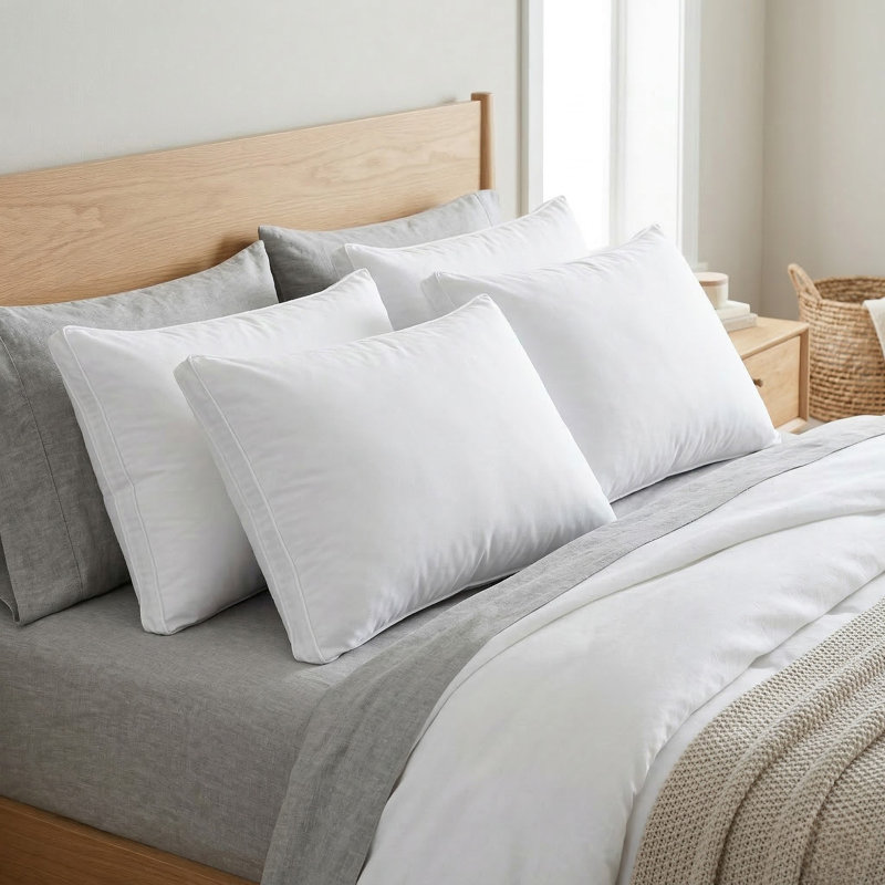 Oreiller en microfibre à goussets moelleux et de soutien pour toutes les positions de sommeil, taille standard, paquet de 4
