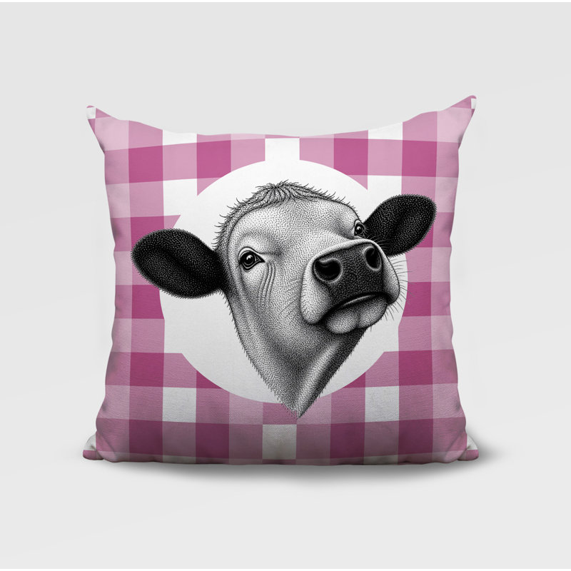 Coussin réversible intérieur / extérieur Cow, 20 x 20, Magenta