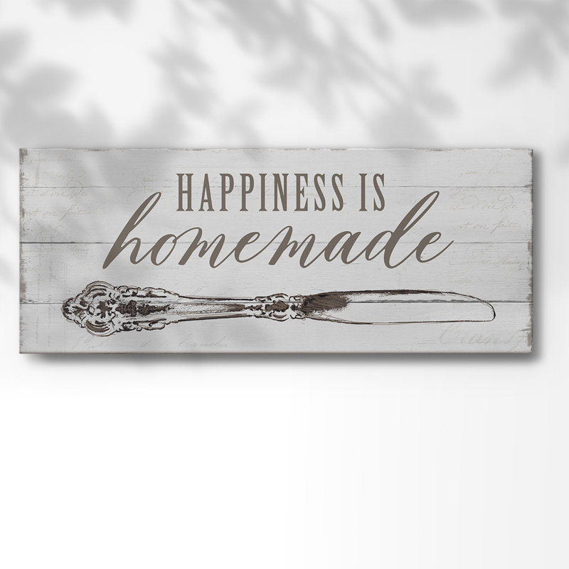 Art textuel sur toile, "Happiness is home", H 8 po x l 20 po x P 1,5 po