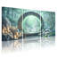 Ensemble de 3 tableaux muraux sur toile représentant une arche forestière avec chandelles et bambou-51115165
