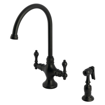 Double Handle Kitchen Faucet with Side Spray