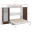 Lit armoire Murphy avec éclairage à DEL, bureau, garde-robe et tiroirs de rangement-678944203