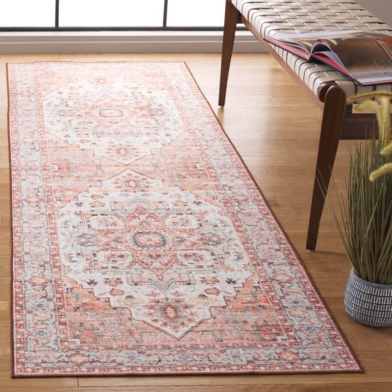 Tapis rouge clair / beige Arizona 913, Tapis de couloir 2 pi 6 po x 8 pi
