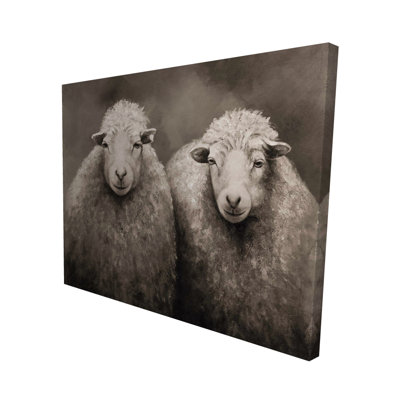Mouton sépia - Toile beige de salon pour la décoration intérieure