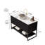 Meuble-lavabo autoportant de 48 po avec 3 portes et tablette ouverte, lavabo de salle de bain 48 po avec lavabo, comptoir en pierre blanche avec motif en pierre Carrara