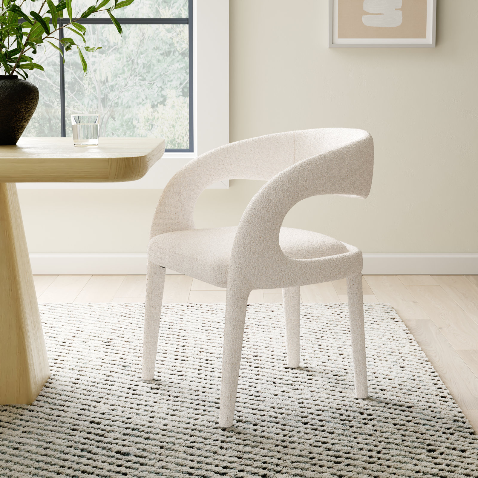Hawkins Genuine Leather Dining Armchair, Omari Natural