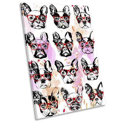 French Bulldogs Sunglasses - Wrapped Canvas Print