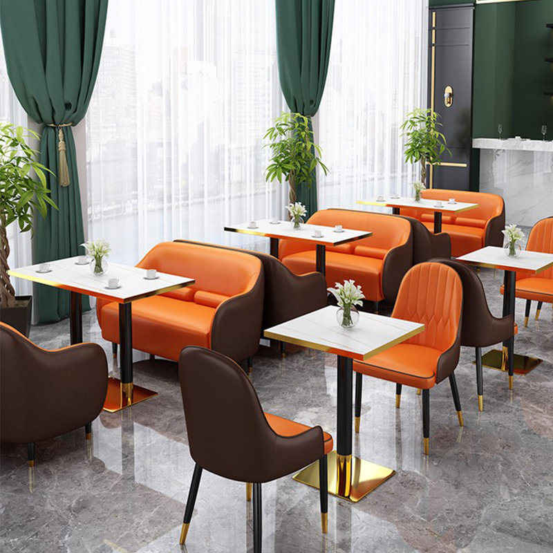 Causeuse Sharema, Similicuir orange