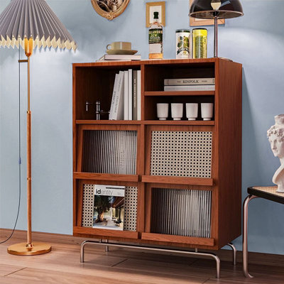 Japanese style rattan bookcase