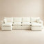 Canapé modulaire de 140 po, fauteuils rembourrés minimalistes modernes, canapé confortable en forme de U pour le salon, canapé d'angle à assise profonde, aucun assemblage requis-1667227155-1667227153
