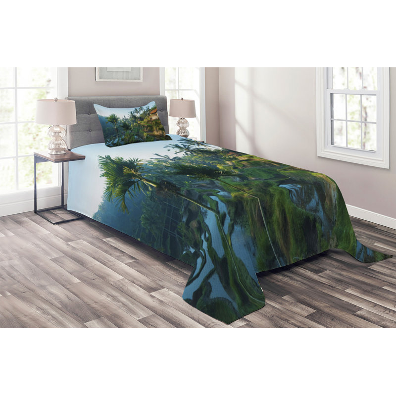 Rustic Polyester Coverlet, Twin Bedspread + 1 Sham
