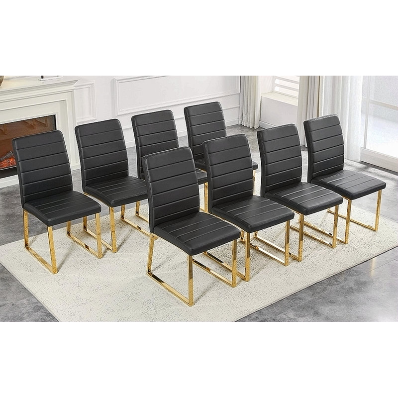 Ensemble de 8 chaises robustes: coussin de 2,1 po d'épaisseur, structure en fer, pour la maison ou le bureau. Couleurs classiques, valeur