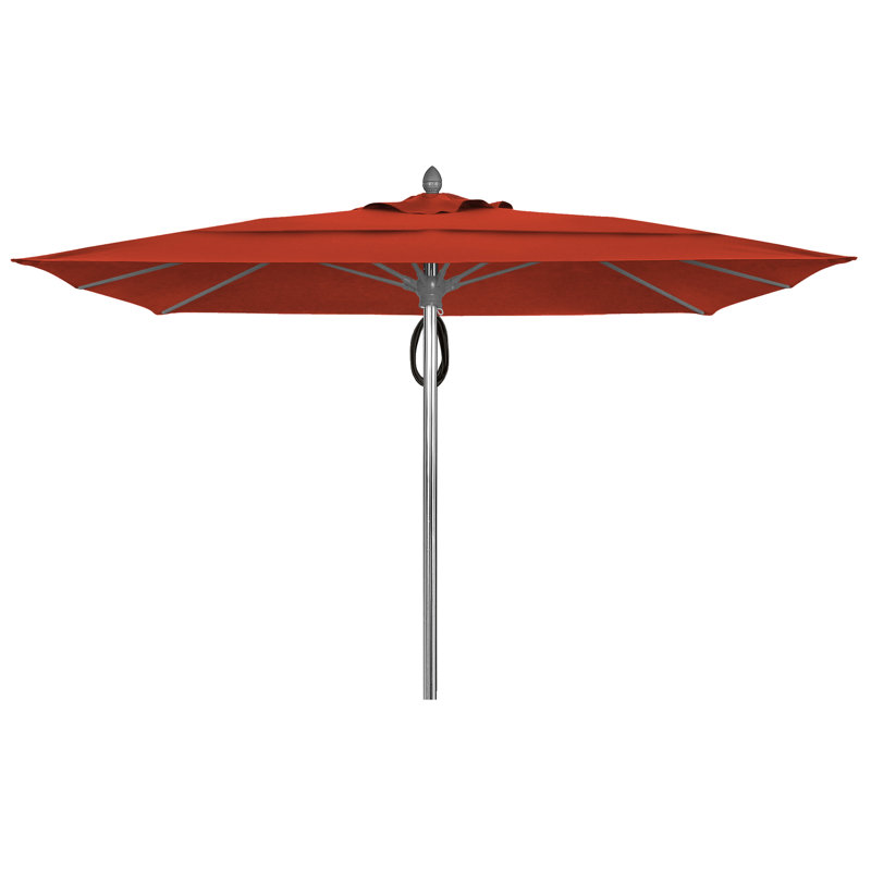 Parasol de marché carré 10 pi Prestige, Sunbrella® terre cuite, Aluminium brillant