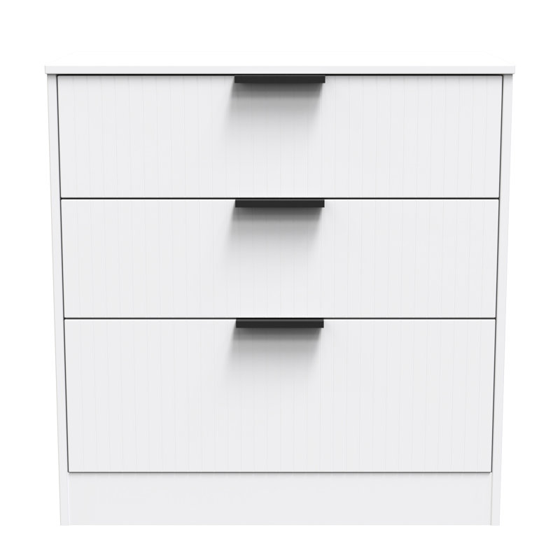 Berklie 77cm W 3 - Drawer Chest of Drawers, White Matt