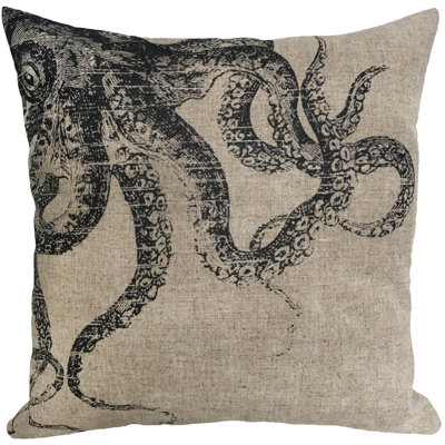  Octopus Linen Throw Pillow
