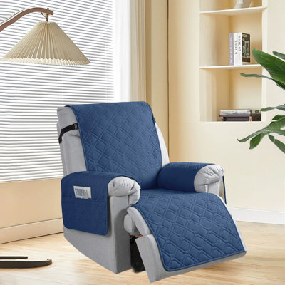 Recliner Cover, Waterproof Recliner Chair Covers With Elastic Straps & Pocket, Non-Slip Washable Slipcover For Pets
