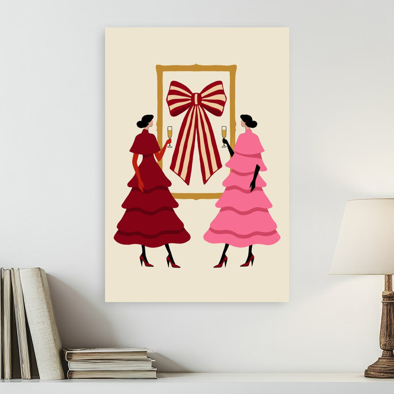 «Elegant Bow Celebration», impression murale rétro élégante, H 24 po x l 16 po