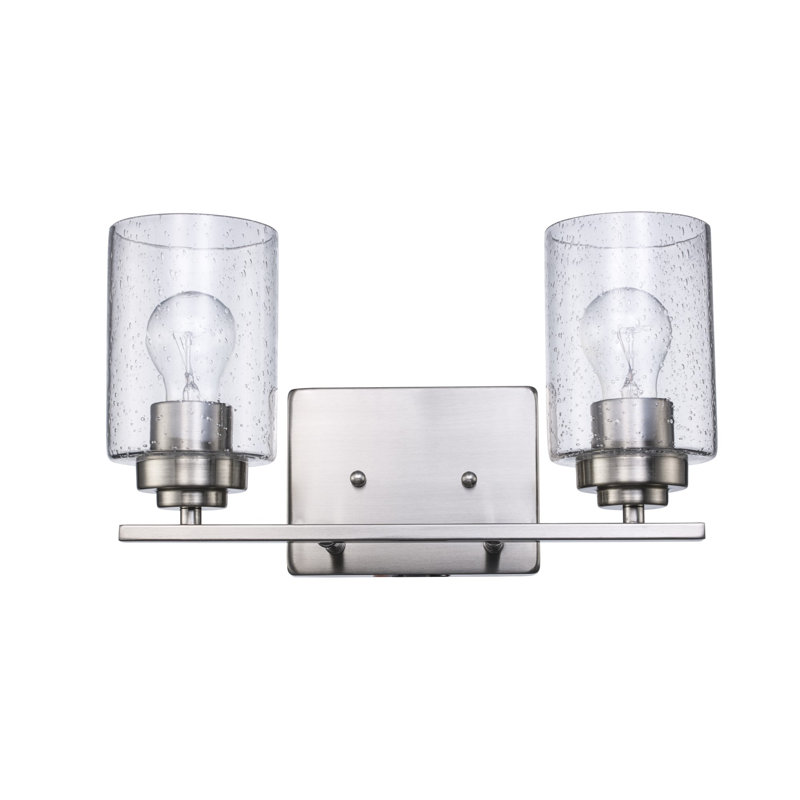 Éclairage pour salle de bain à intensité variable 2 lumières Albena, Nickel brossé