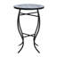 Table d'appoint d'extérieur ronde avec plateau de style mosaïque et pieds courbés en fer
