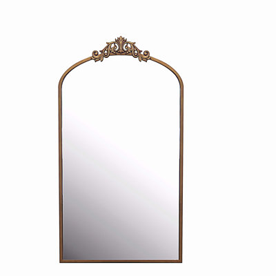 Full Length Mirror 36x66 Inch Vintage Ornate Arched Floor Mirror Metal Framed Mirror Dressing Mirror Oversized Wall Mirror