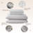 Whisper Organic 100% Organic Cotton Sheets Queen Size - GOTS Certified Organic Bed Sheets with Deep Pocket 500 Thread Count and Cozy Sateen Weave Gets Softer with Each Wash - Luxury 4 Piece Set (Gray, Queen)-828529669-828529664