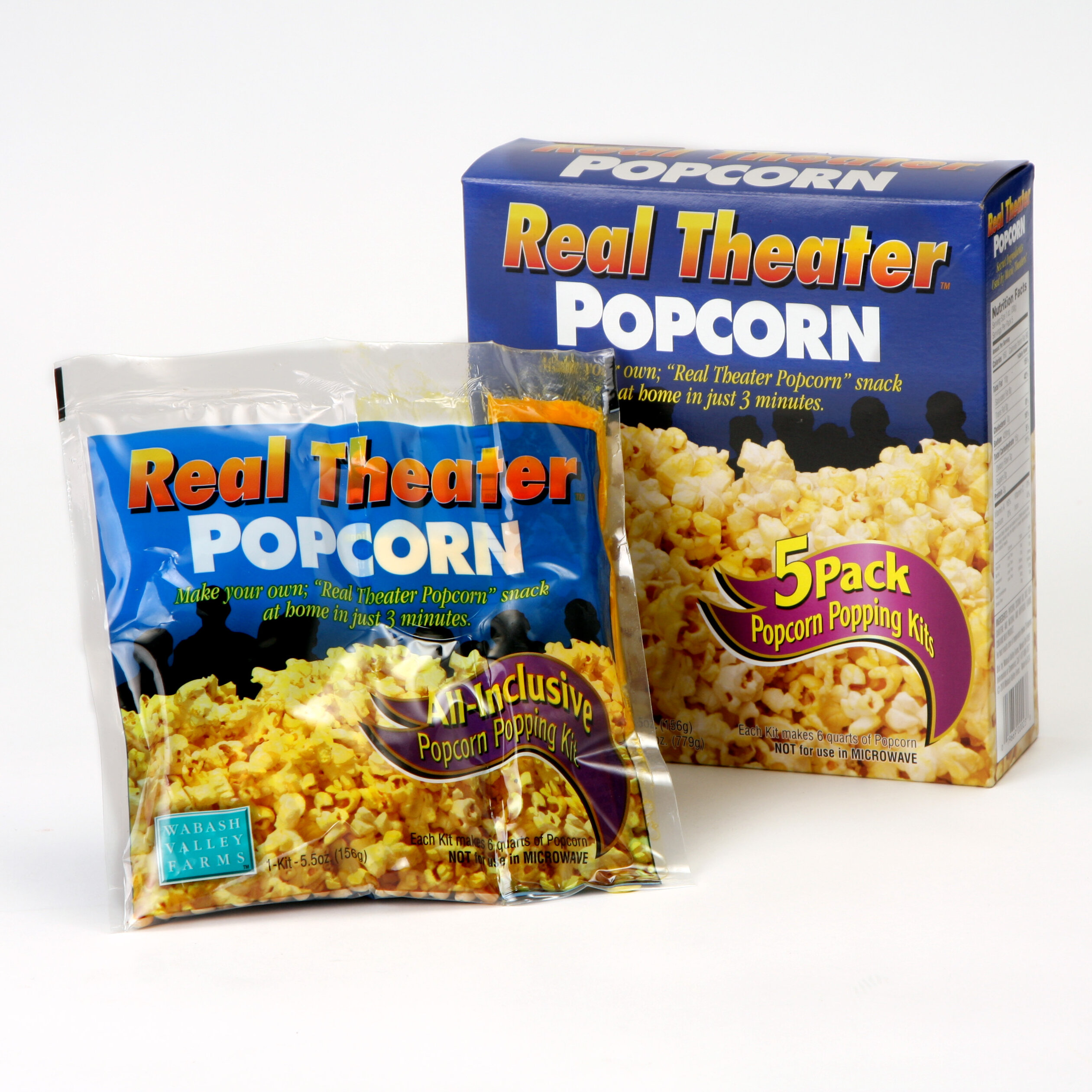 All in One Popcorn Packs - Wabash Valley Farms All Inclusive Popping Kits,  Real Theatre Popcorn, Popcorn Kernels for Popcorn Machine, All in One