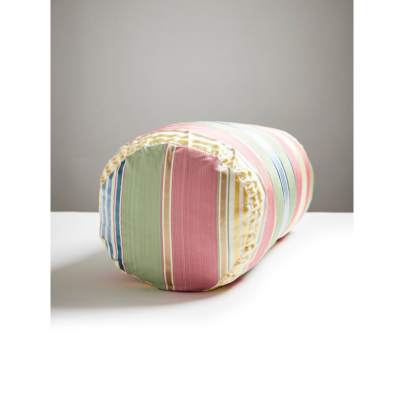 Charlotte Silk Bolster Pillow Cover & Insert, Perennial