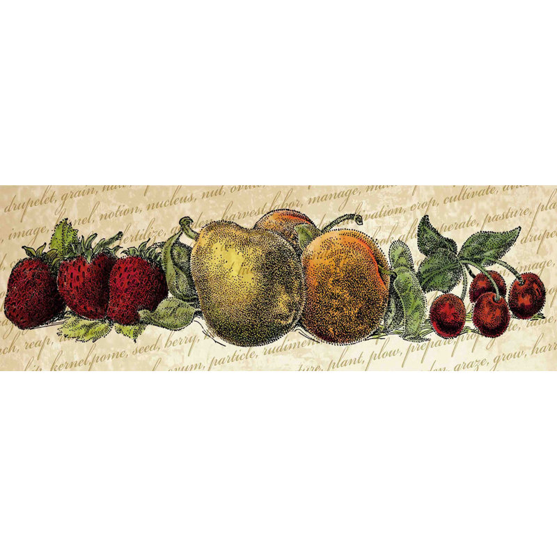 Green and Red Fruit Canvas Wall Art, 30" x 10"