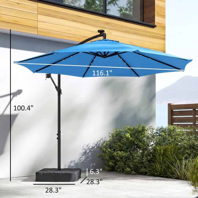 Élégant parasol de piscine, parasol d'extérieur, parasol de patio en porte-à-faux