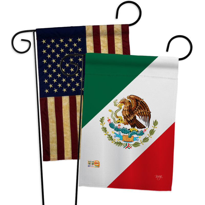 Ensemble de 2 drapeaux mexique de la nationalité mondiale drapeau de polyester vertical décoratif, H 18,5 po x l 13 po