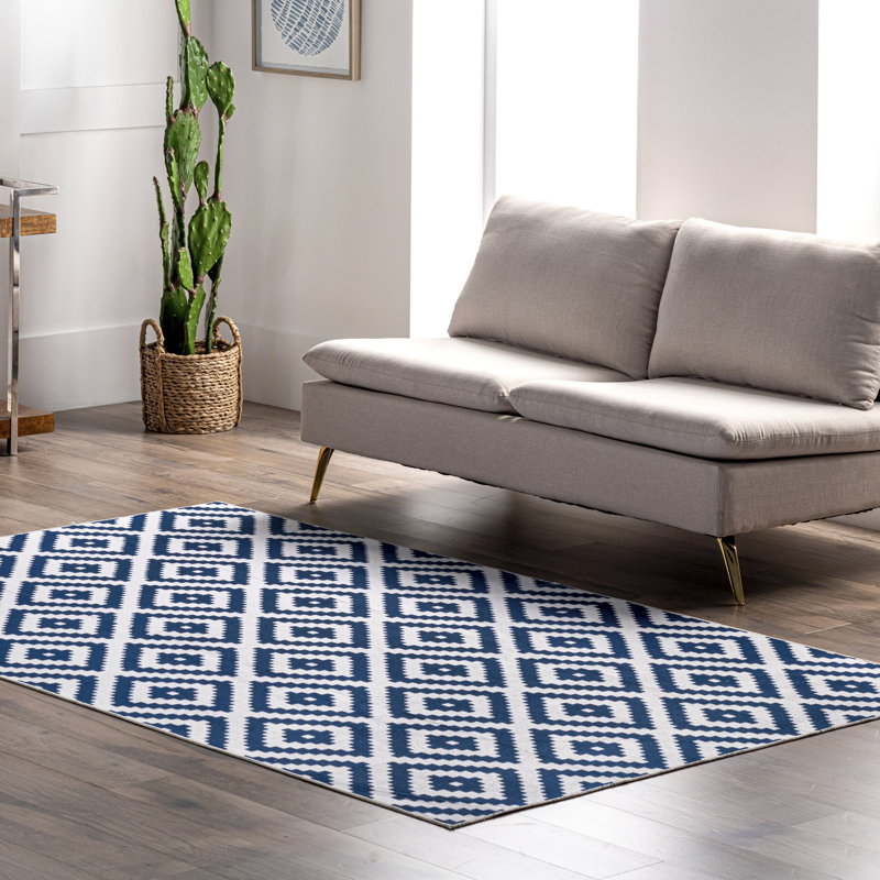 Kellee SpinClean Machine Washable Modern Diamonds Area Rug, Rectangle 8' x 10'