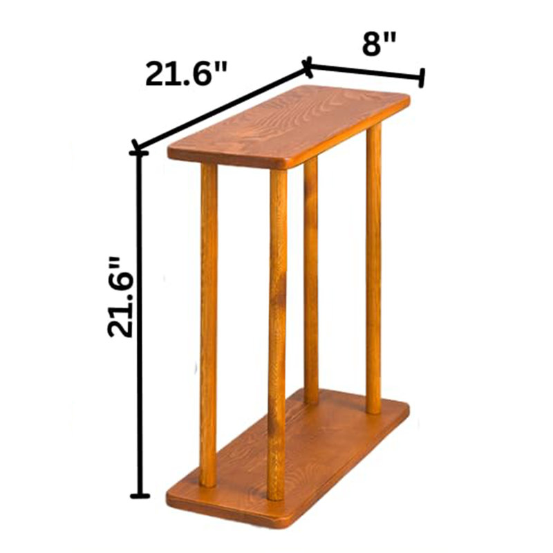Rectangular Solid Wood Narrow Side Table, Chestnut