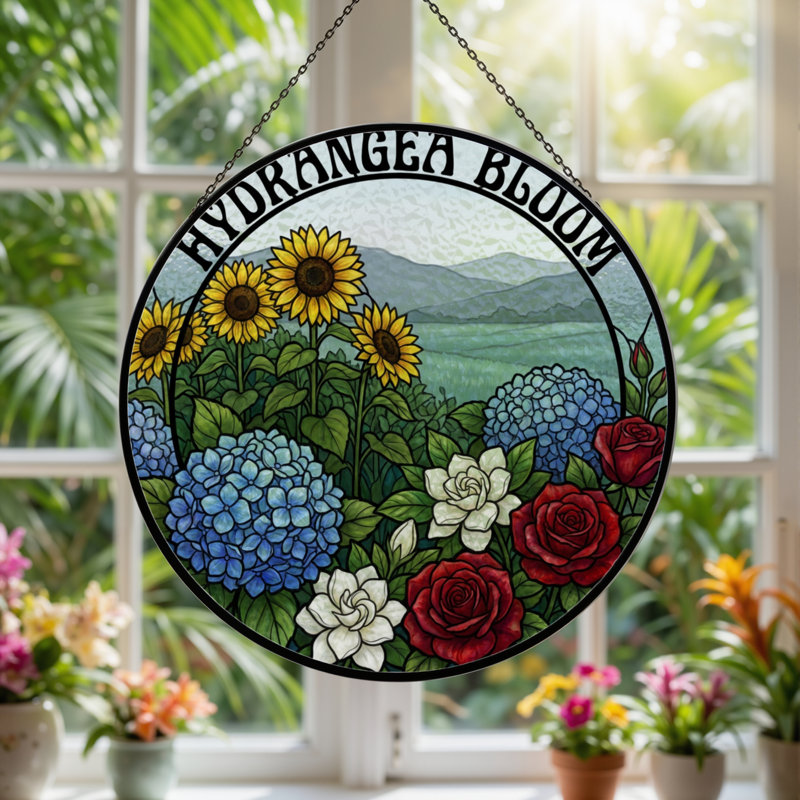 Panneau de vitrail de jardin 12 "H 12", H 12 po x l 12 po