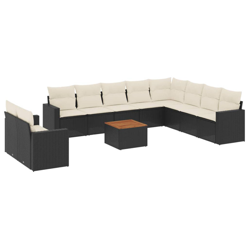 Vidaxl Garden Sofa Set Black
