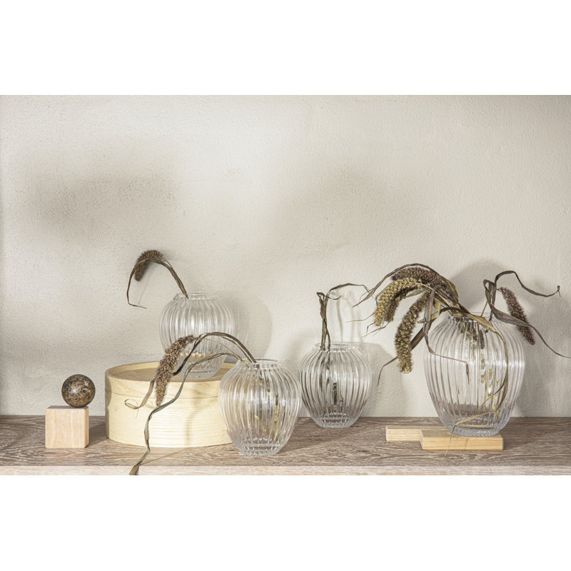 Hammershøi Handmade Glass Table Vase, 7.3" H x 6.1" W x 6.1" D, Clear