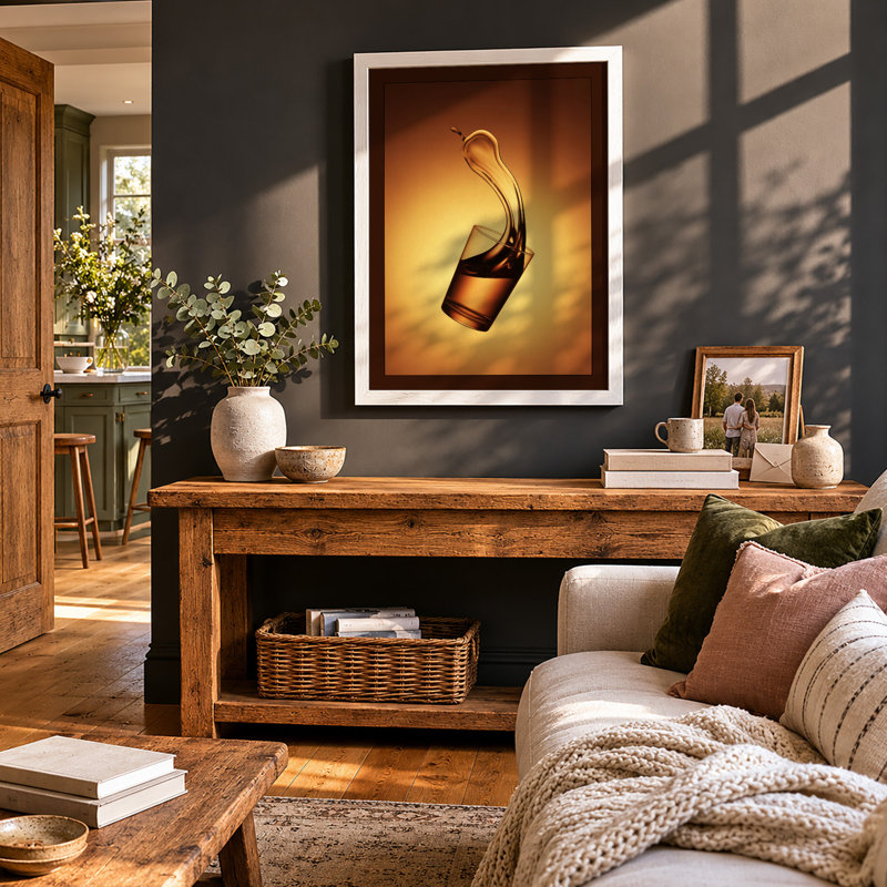 Liquid in Motion Modern - Framed Print, Oak, A3 - 42.0 x 29.7 cm