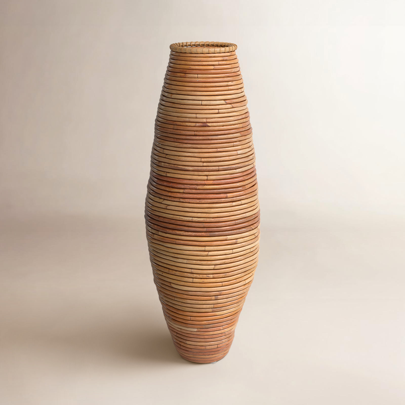 Rika Handmade Rattan Floor Vase, 36.5" H x 12.8" W x 12.8" D