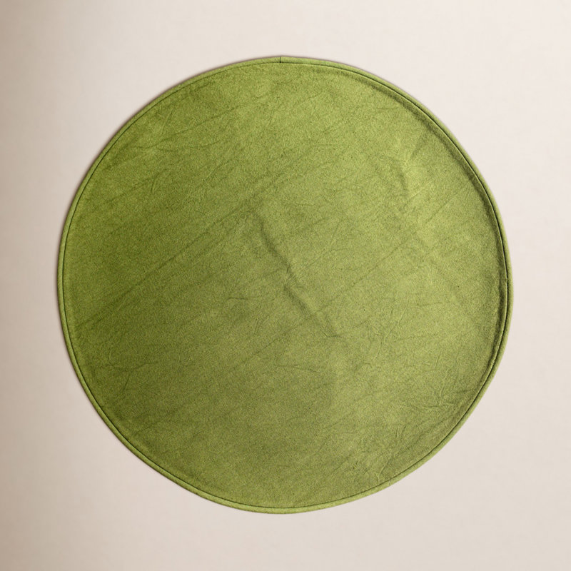 Cotton Blend Round Placemat, Olive