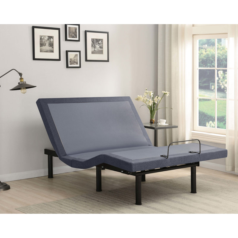 Base de lit réglable grand, gris et noir - Snore, télécommande sans fil avec commandes rétroéclairées, base de grand lit 3 en 1, zéro gravité,