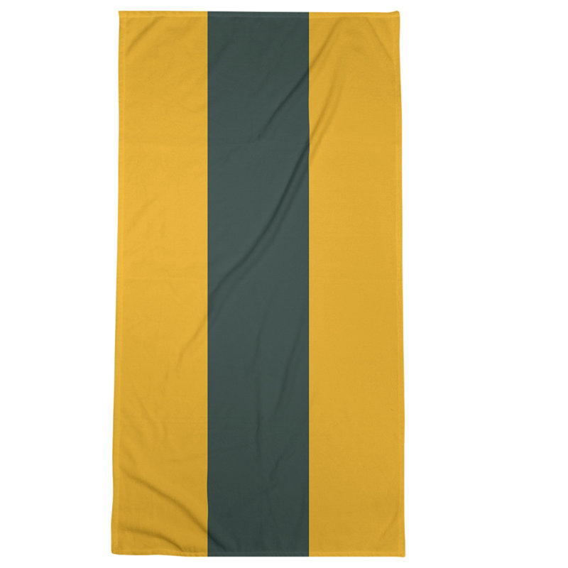 Cotton Blend Beach Towel, Green/Dark Yellow